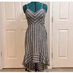 Bailey blue striped high low midi dress Size M